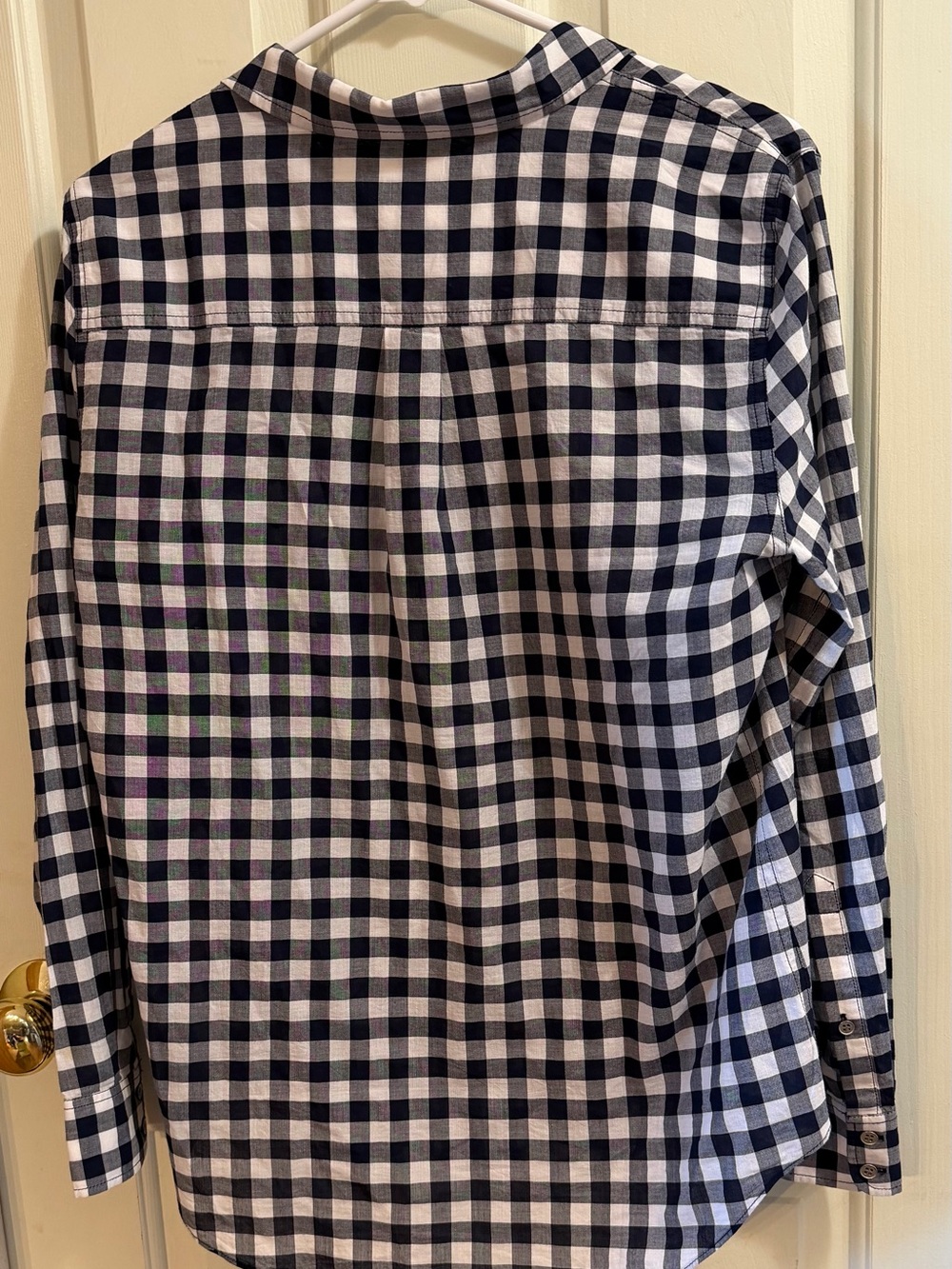 J. Crew Blue and White 100% Cotton Gingham Long Sleeve Shirt | Preppy | LP - Picture 4 of 6